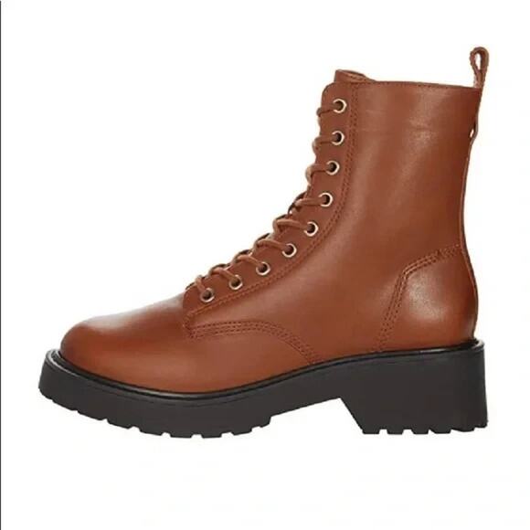 Steve Madden Women's Tornado Combat Boot Brown Leather Size 10 M - Picture 3 of 5